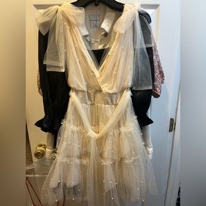 Mable cream dress with pearls all over. Never worn sz small